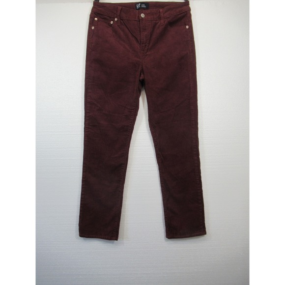 GAP Pants - GAP Corduroy Pants Women 10 Burgundy Straight Leg Classic